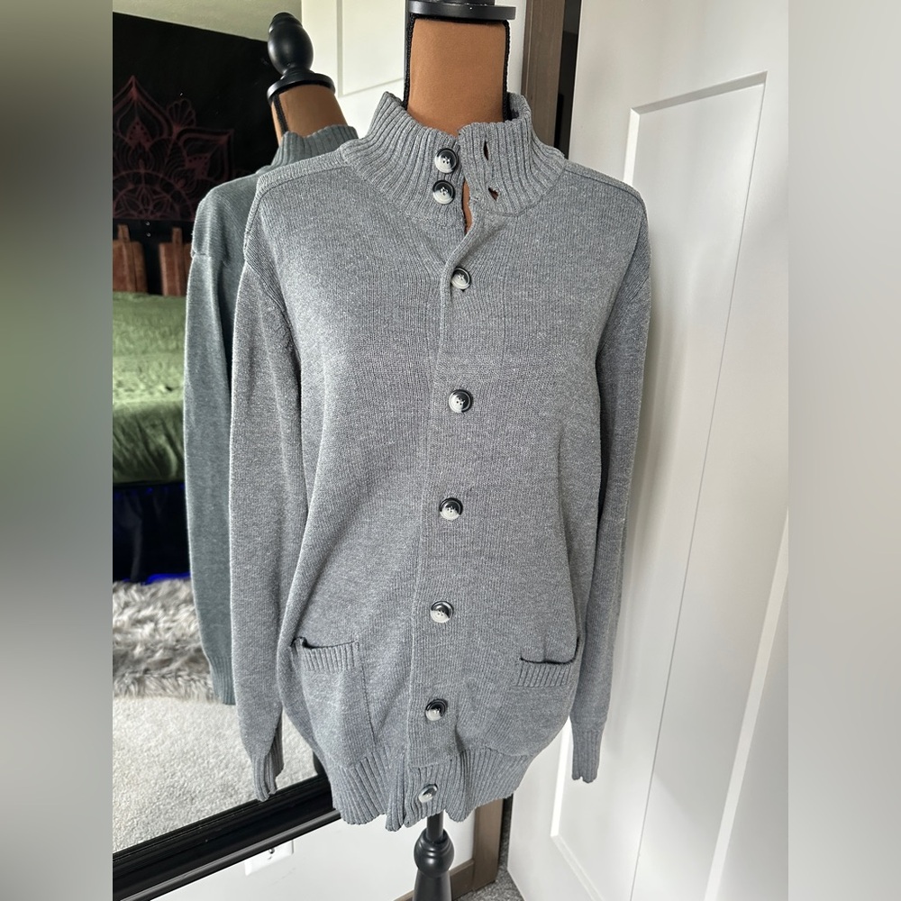 Oscar de la Renta Gray Knit Button Cardigan Sweater Women’s Large -A